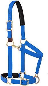 Weaver Leather 35-6075-BL Padded Breakaway Adjustable Chin & Throat Snap Halter, 1" Average Horse or Yearling Draft, Blue