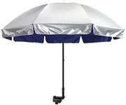 G4Free UPF 50+ Universal Clamp On Umbrella Adjustable 55 inch Outdoor UV Protection Beach Chair Umbrella for Strollers, Wheelchairs, Patio Chairs, Beach Chairs, and Golf Carts(Blue)