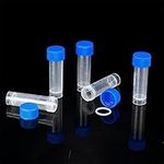 100PCS 5ml Plastic Small Vials with Screw Caps Sample Tubes Cryotubes,PP Material, Free from DNase, RNase, Human DNA…