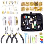 Hilitchi 951Pcs Jewelry Making Supplies Kit Jewelry Wires Jewelry Making Repair Tools Jewelry Pliers Jewelry Findings and Beading Wires Wrapping and Beading with Storage Pouch