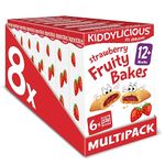 Kiddylicious Strawberry Fruity Bakes - Delicious Snacks for Kids with Real Fruit Centre - Suitable for 18+ Months - 8 Packs of 6 (48 Total)