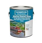 T A Paints Ltd Marine Boat & Barge Paint Multi Purpose Marine Gloss Paint Wood Metal Above Below Waterline Cruisers Canal Barge Narrow Boats (1 Litre, White)