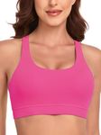 RELLECIGA Women's Hot Pink Strappy Padded Sports Bra Yoga Bra Tops Size X-Large