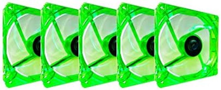 Apevia CF512L-GN 120mm 4pin+3pin Silent Green LED Case Fan (5-pk)