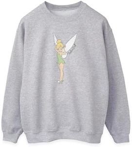 Disney Women's Classic Tinkerbell Sweatshirt, Heather Grey, L
