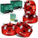 YHTAUTO 5x5 Wheel Spacers 2 Inch Fits for JL JK WK WJ XK 1999-2018 Jeep Grand Cherokee, Wrangler, Commander, 5x127mm Tire Spacers w/ 1/2"-20 & 12.9 Grade Studs, 71.5mm Hub Bore 5 Lug 4PCS Red