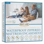 Rest Line Premium Waterproof Zippered Mattress Encasement Full/Double Size 54X75”- 100% Cotton, Hypoallergenic, Bed Bug Proof Six Sided Cover, Invisible Zippered, Soft & Breathable up to 15" Deep