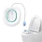 Sitz Bath for Toilet, Portable Folding Bidet with Flusher, Over The Toilet Bidet with an Anti-Spill Design for Hemorrhoids Treatment, Postpartum Care, Pregnant Women and Elderly(Green)