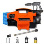 ANTHEM High Pressure Washer, Car Washer, 2200 Watts Motor, 130 Bars, 10L/Min Flow Rate, 8 Meters Outlet Hose, Portable, Car, Bike & Home Cleaning, Black and Orange