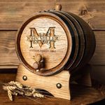 Custom Engraved and Personalized Mini Oak Aging Barrel for Whiskey, Wine, Scotch, Bourbon - Complete Aging Kit for Home Brewer, Distiller, Wine Maker - Bourbon Barrel Gifts For Men - 1 Liter