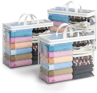 Large Clear Thick Plastic Storage Box with Hinged Lid, 2026 New Portable Large Heavy-Duty Thick Plastic Clearr Storage Box, Durable High Capacity Organizer Storage Bag for Clothes Home (3, Clear)