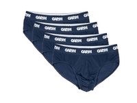 Gary Majdell Sport Men's Stretch Cotton Bikini Brief, Moisture-Wicking Underwear, 4 Pack (Navy, Small)