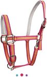 Hilltown Adjustable Horse Halter with PP Webbing, Durable Horse Halters with Zinc Alloy Hardware, Horses Training Equipment to Prevent Friction for Training, Competitions ＆ Daily (X-Full, Pink)