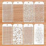 Andibro 8 Pcs Craft Stencils Templates Reusable, Painting Drawing Stenicl Templates Mixed Media Art Texture Stencils for Painting on Wood, Floor, Furniture Wall Home Decor