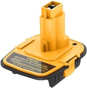 Kzreect DM18D Converter for DeWalt 18v to 20v Battery Adapter with USB Port for Dewalt 18V Tools, Converts Dewalt 20V or Milwaukee M18 18V Battery to Dewalt 18V Battery Adapter (1-Pack)
