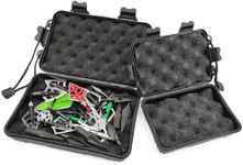 ZSHJGJR 2 Pack Broadhead Case Holds Plastic Protector Archery Arrowheads Portable Case Arrow Tips Storage Box for Archery Accessory (Black, L)