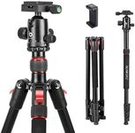 70 Inch Tripod for Camera,Stable Aluminum Travel Tripod, Photography Tripod with 360 Degree Ball Head and Carry Bag, Camera Stand for Ring Light & Canon Nikon Sony DSLR