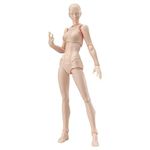DAWEIF Manga Artists Figurine Man and Woman Figure Model Human Mannequin Drawing Figures Action Figure PVC Body Sketching(Woman,Brown)