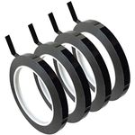 kiniza 4 Rolls 3mm 1/8” Adhesive Graphic Art Tape, Whiteboard Tape Graphic Chart Line Pinstripe Tape 216 Feet Long per Roll (Black)