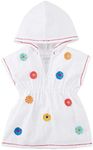 Mud Pie Girls' Terry Flower Cover Up, Flower, 6-9 Months