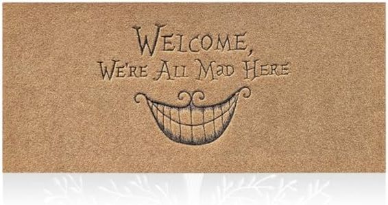 Large 45x120 cm Door Mat Front Door Mat Indoor Outdoor for Entry Welcome We're All Mad Here Funny Doormat for Home Entrance Mats with Rubber Backing Brown