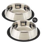 The Pets Company Stainless Steel Dog Feeding Bowl, Medium Dogs (Set of 2)