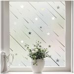 Coavas Frosted Window Privacy Film: Meteor Glass Film, No Glue Static Clings, Anti UV Window Tint, One Way Vision Blocking for Home Office (35.4" x 78.7")