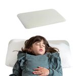 The White Willow Memory Foam Junior Size Ultra Thin Neck Support Sleeping Bed Pillow for Kids with Soft Removable Washable Outer Zip Cover-(18" x 12" x 1.5"), White