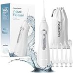 Aquasonic Aqua Flosser - Professional Rechargeable Water Flosser with 4 Tips - Oral Irrigator w/ 3 Modes - Portable & Cordless Flosser - Kids and Braces - Dentist Recommended