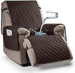 Ruaozz 100% Waterproof Recliner Chair Cover Non-Slip Reclining Cover for Recliner Chair Washable Chair Seat Cover with Elastic Straps for Kids, Dogs, Pets (Chocolate, 23'')