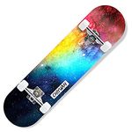 BOLLAER Maple Skateboard, Complete Skateboard 80 x 20cm / 31.5 x 8inch Maple Double Kick Deck Concave Cruiser Beginner Skateboard Teen Girl Adult Scooter