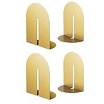 Ondeam Runway Gold Bookends for Books,2 Pair Metal Book Holders for Office Shelves Adults & Kids Gift(Gold*2)