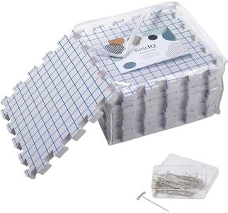 KnitIQ Blocking Mats for Knitting and Crochet Projects - Extra Thick Blocking Boards for Crochet Projects with Gridlines, 100 T-pins and Storage Bag for Knitting Supplies - Standard Set - Pack of 9