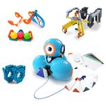 Wonder Workshop WB05 Dash Wonder Pack-Coding Robot Educational Bundle for Kids 6+ -Free Stem Apps with Instructional Videos-Launcher Toy, Sketch Kit Drawing, Gripper Building, Blue