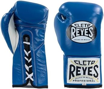 CLETO REYES Professional Competition Boxing Gloves for Men and Women, Leather and Horsehair, MMA, Kickboxing, Muay Thai, Lace Up, 10 oz, Electric Blue