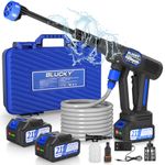 Cordless Pressure Washer, 6 in 1 Portable Power Washer, cordless power washer with 2 Battery, Battery Pressure Washer with 5M for Car/Floor/Garden Cleaning & Watering (Blue)