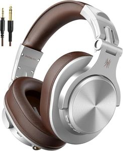OneOdio A70 Bluetooth Over Ear Headphones, Wireless Headphones w/ 72H Playtime, Hi-Res, 3.5mm/6.35mm Wired Audio Jack for Studio Monitor & Mixing DJ Guitar AMP, Computer Laptop PC Tablet