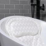 Bath Pillow for Tub, Luxury Bathtub Pillow Head and Neck Support, Relaxing Spa Cushion Head Rest for Tub, Bathtub Accessories for Women and Men with Quick Drying 3D Air Mesh Portable Washable