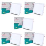 D'Mak 30 Watt Ultra Slim 'IP50 ' Dust Proof Square Focus Conceal LED Light (Pure Cool White, Pack of 5, Size 1 * 1 Foot)