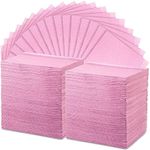 250 Pcs Disposable Nail Art Table Towels Mat, 13'' x 18'' Patient Bibs 3 Ply Waterproof Tattoo Bibs Nail Art Towels Paper Tray Covers Clean Pads Tattoo Supplies (Pink)