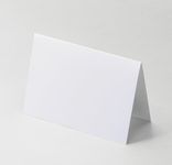 3,5x5"Plain White Folding Tent Cards (Set of 50)-7x5"Folds to 3,5x5"- Simple Blank Card Stock for Writing, Stamping, Drawing - Make Your Own Note, Thank You Cards