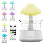 Rain Cloud Humidifier, 3 in 1 Diffuser Water Drip Humidifier, Essential Oil Diffuser with 7 Colors & Remote Control & White Noise & Timer Off，Air Humidifiers for Bedroom（White）