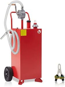 30 Gallon Gas Caddy with Pump - Portable Fuel Tank without Front Wheels Gasoline Tank Portable Fuel Storage Tank for Boat, Car,Garden, Lawnmower, ATV, 30 Red - B