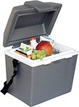 Koolatron Electric Cool Box 9L Thermoelectric Camping Cooler with Carry Handle 12V In-Car Socket Portable Hot Cold Summer Car Mini Fridge Refrigerator Travel Picnics Fishing Home Campervan Grey