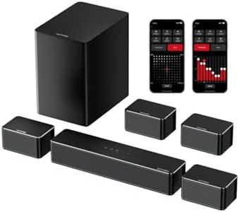 ULTIMEA 7.1 Soundbar per TV con App Intelligente, 410W Sound Bar Televisore, Home Theater Sistema Surround Virtuale, Barra Soundbar TV con Subwoofer, 4 Altoparlanti Surround Regolabili, Poseidon D70