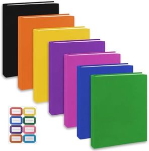 KICNIC Colored Book Covers 7 Pack, 6x9 Inch Stretchable Book Sox Suitable for Most Hardcover Books, Up to 8.5 Inch x 9.5 Inch, Washable, Reusable Textbook Covers with Label Sticker