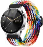 cobee Stretchy Sport Wristband, Stretchy Braided Solo Loop Bands with Slider Buckle Adjustable Elastic Strap Replacement Elastic Nylon Watch Band for Men Women Smartwatch(Rainbow Color, 22mm)