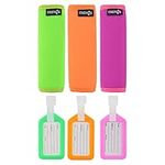 Cosmos ® 3 PCS Neoprene Handle Grip for Travel Bag Suitcase + 3 PCS Luggage Tags