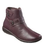 Easy Spirit womens Aurelia Ankle Boot, Dark Purple Leather, 8.5 Wide