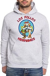 Sambosa Los Pollos Sudadera con Capucha para Hombre Hermanos Bad Heisenberg Breaking, Farbe2:Gris;Größe2:XL
